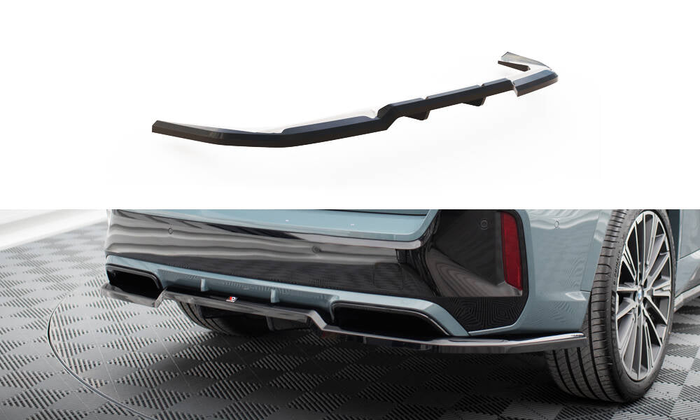 Maxton Mittlerer Diffusor Heck Ansatz DTM Look für BMW X1 M-Paket U11 schwarz Hochglanz