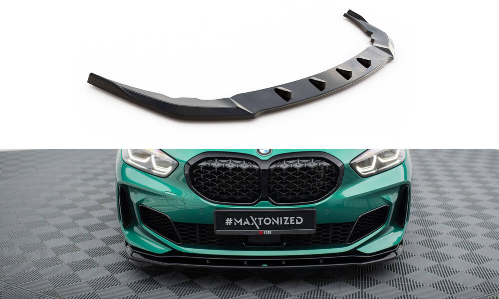 Maxton Front Ansatz für V.9 BMW M135i F40 schwarz Hochglanz