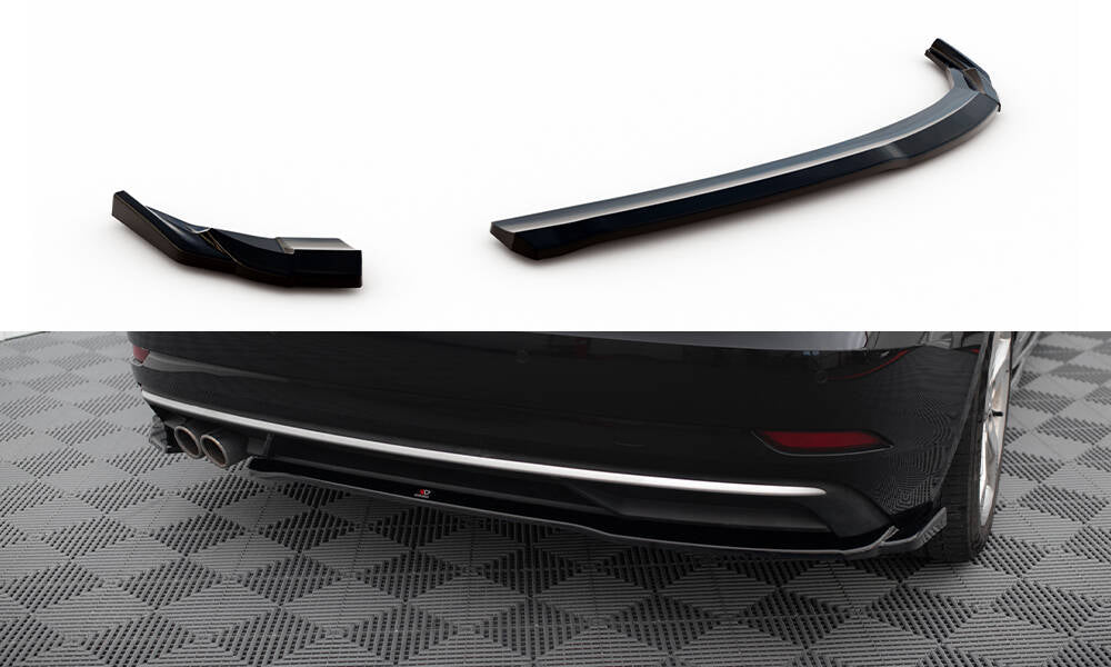 Maxton Heck Ansatz Flaps Diffusor für Audi A3 Sportback 8V Facelift schwarz Hochglanz