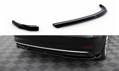Maxton Heck Ansatz Flaps Diffusor für Audi A3 Sportback 8V Facelift schwarz Hochglanz