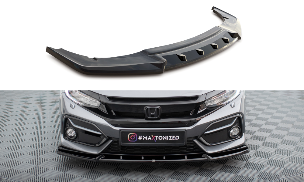 Maxton Front Ansatz für Honda Civic Sport Mk 10 schwarz Hochglanz