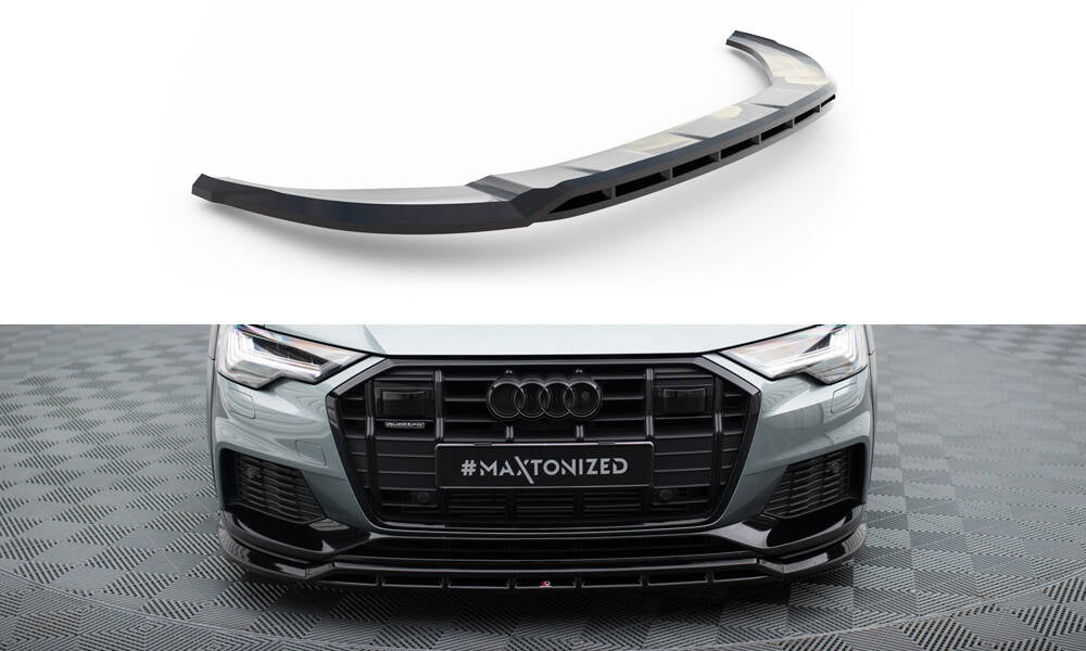 Maxton Front Ansatz für Audi A6 Allroad C8 schwarz Hochglanz