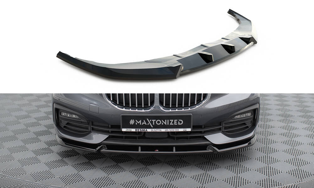 Maxton Front Ansatz V.1 für BMW 1er F40 schwarz Hochglanz