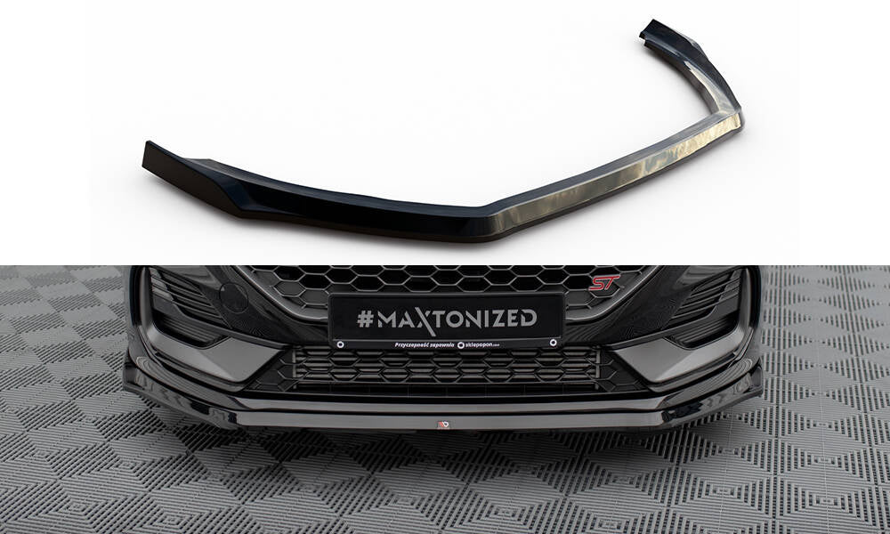 Maxton Front Ansatz V.3 für Ford Fiesta ST Mk8 Facelift schwarz Hochglanz