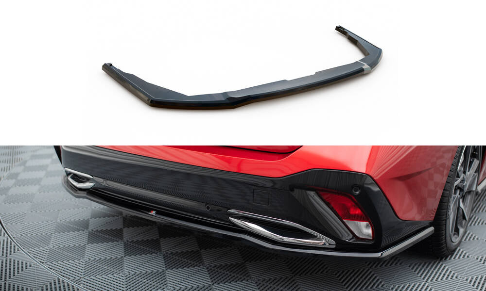 Maxton Zentrale Hinten Splitte Peugeot 308 Mk3 schwarz Hochglanz