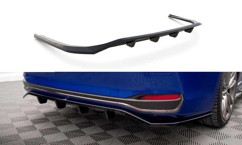 Maxton Mittlerer Diffusor Heck Ansatz DTM Look für Lexus ES F Sport Mk7 schwarz Hochglanz