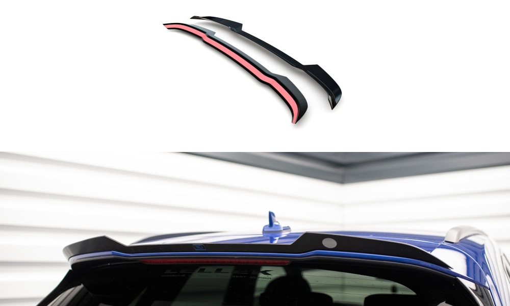 Maxton Spoiler CAP für Audi Q5 S-Line SUV Mk2 Facelift schwarz Hochglanz