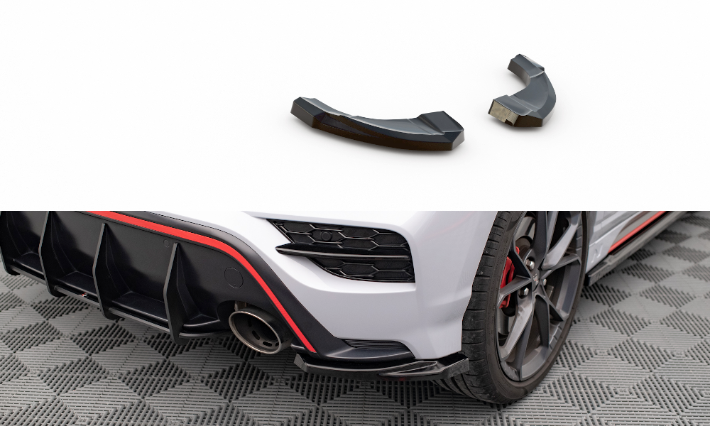 Maxton Heck Ansatz Flaps Diffusor V.1 für Hyundai Kona Mk1 schwarz Hochglanz