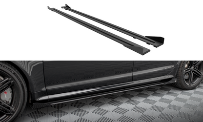 Maxton Street Pro Seitenschweller Ansatz für + Flaps Audi RS6 Avant C6 schwarz Hochglanz