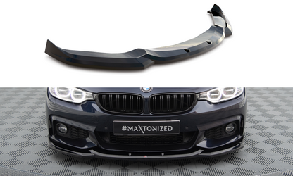 Maxton Front Ansatz V.6 für BMW 4er Coupe / Gran Coupe / Cabrio M-Paket F32 / F36 / F33 schwarz Hochglanz