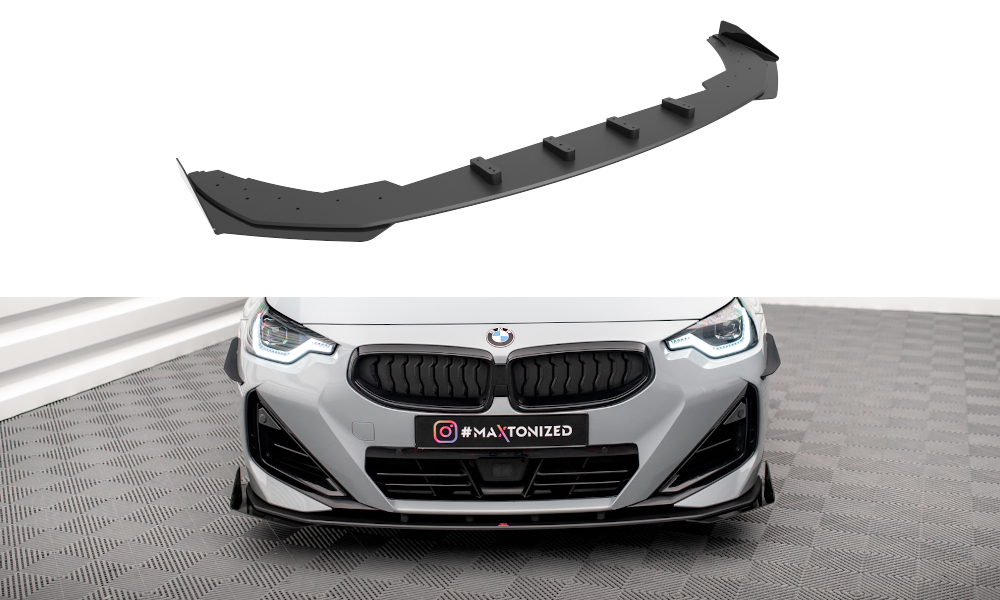 Maxton Street Pro Front Ansatz für +Flaps für + Flaps BMW 2 Coupe M-Paket / M240i G42 schwarz Hochglanz