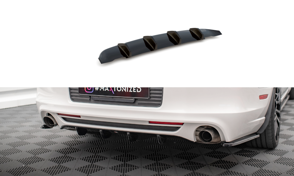 Maxton Diffusor Heck Ansatz für Ford Mustang Mk5 Facelift schwarz Hochglanz