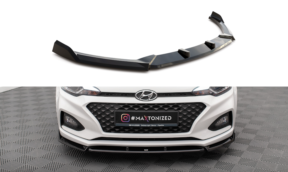 Maxton Front Ansatz V.2 für Hyundai I20 Mk2 Facelift schwarz Hochglanz