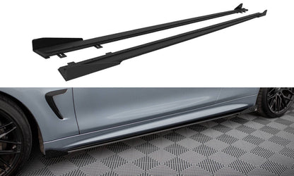 Maxton Street Pro Seitenschweller Ansatz für + Flaps BMW 4er Coupe / Gran Coupe / Cabrio M-Paket F32 / F36 / F33  schwarz ...
