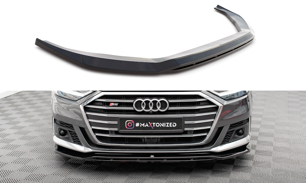 Maxton Front Ansatz V.1 für Audi S8 / A8 S-Line D5 schwarz Hochglanz