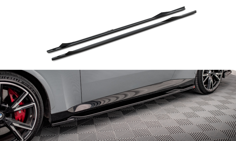 Maxton Seitenschweller Ansatz für V.2 für BMW 2 Coupe M-Paket / M240i G42 schwarz Hochglanz