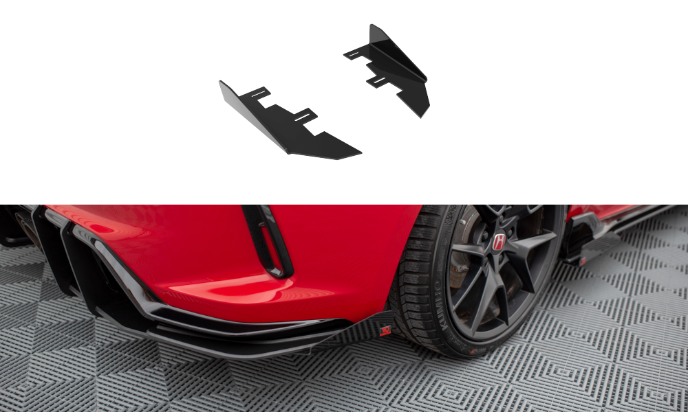 Maxton Hintere Seiten Flaps für Honda Civic Type-R Mk 11 schwarz Hochglanz