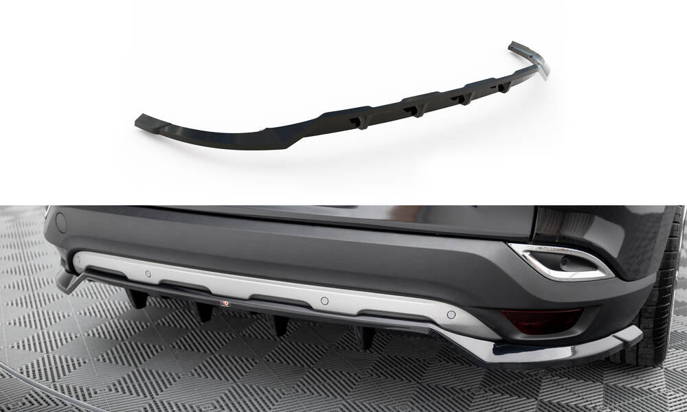 Maxton Hinten Splitter (mit einem vertikalem balken) Renault Espace Mk5 Facelift schwarz Hochglanz