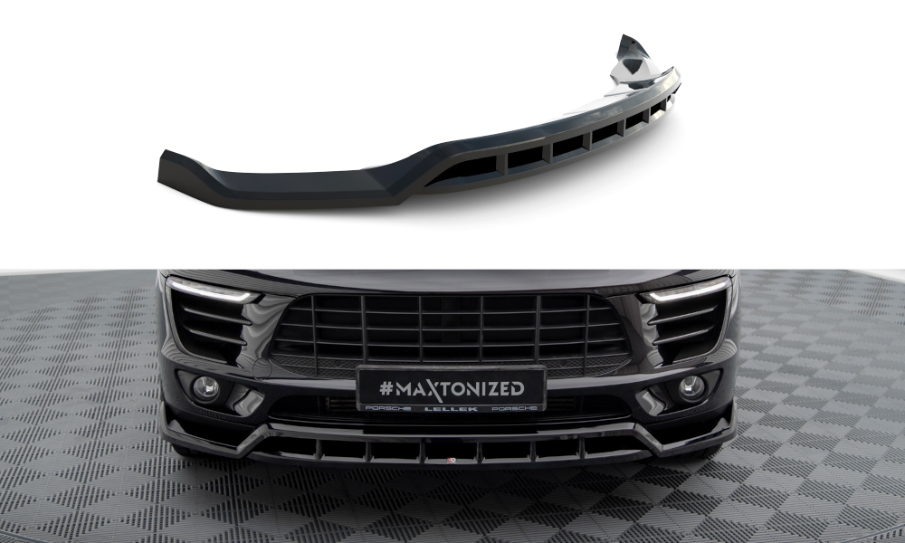 Maxton Front Ansatz V.3 für Porsche Macan Mk1 schwarz Hochglanz