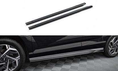 Maxton Seitenschweller Ansatz für Hyundai Kona N-line Mk2 schwarz Hochglanz