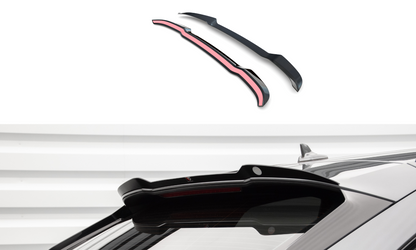 Maxton Höher Spoiler CAP für Audi SQ5 Sportback Mk2 Facelift schwarz Hochglanz