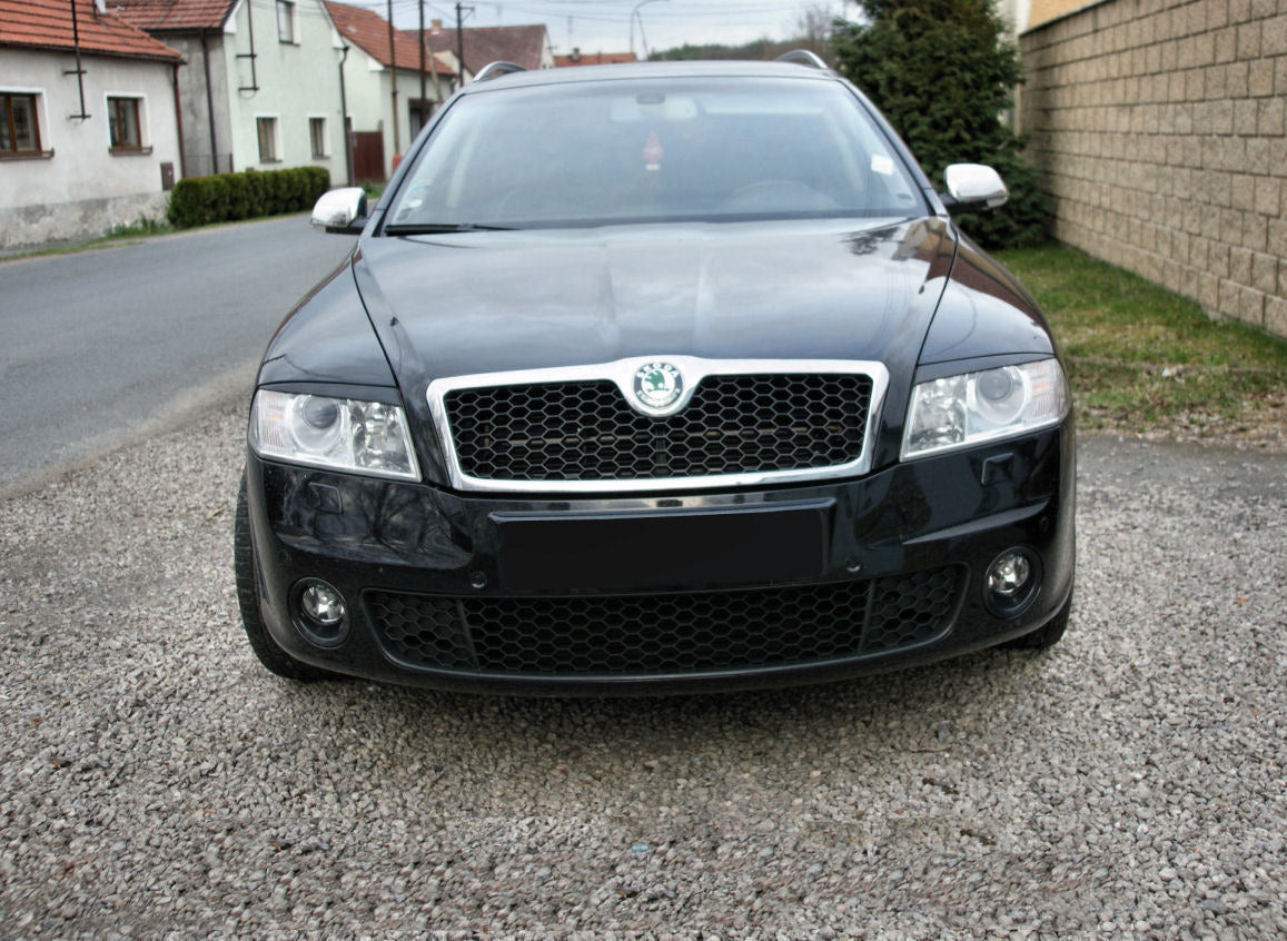 Maxton Kühlergrill Front Grill passend für Skoda OCTAVIA II 04-08 - Carbon Look