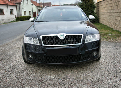 Maxton Kühlergrill Front Grill passend für Skoda OCTAVIA II 04-08 - Carbon Look