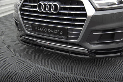 Maxton Front Ansatz für Audi Q7 Mk2 schwarz Hochglanz