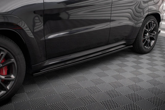 Maxton Seitenschweller Ansatz für Jeep Grand Cherokee SRT WK2 Facelift schwarz Hochglanz