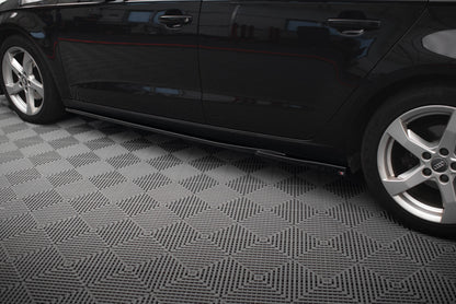 Maxton Seitenschweller Ansatz für Audi A3 Sportback 8V Facelift schwarz Hochglanz