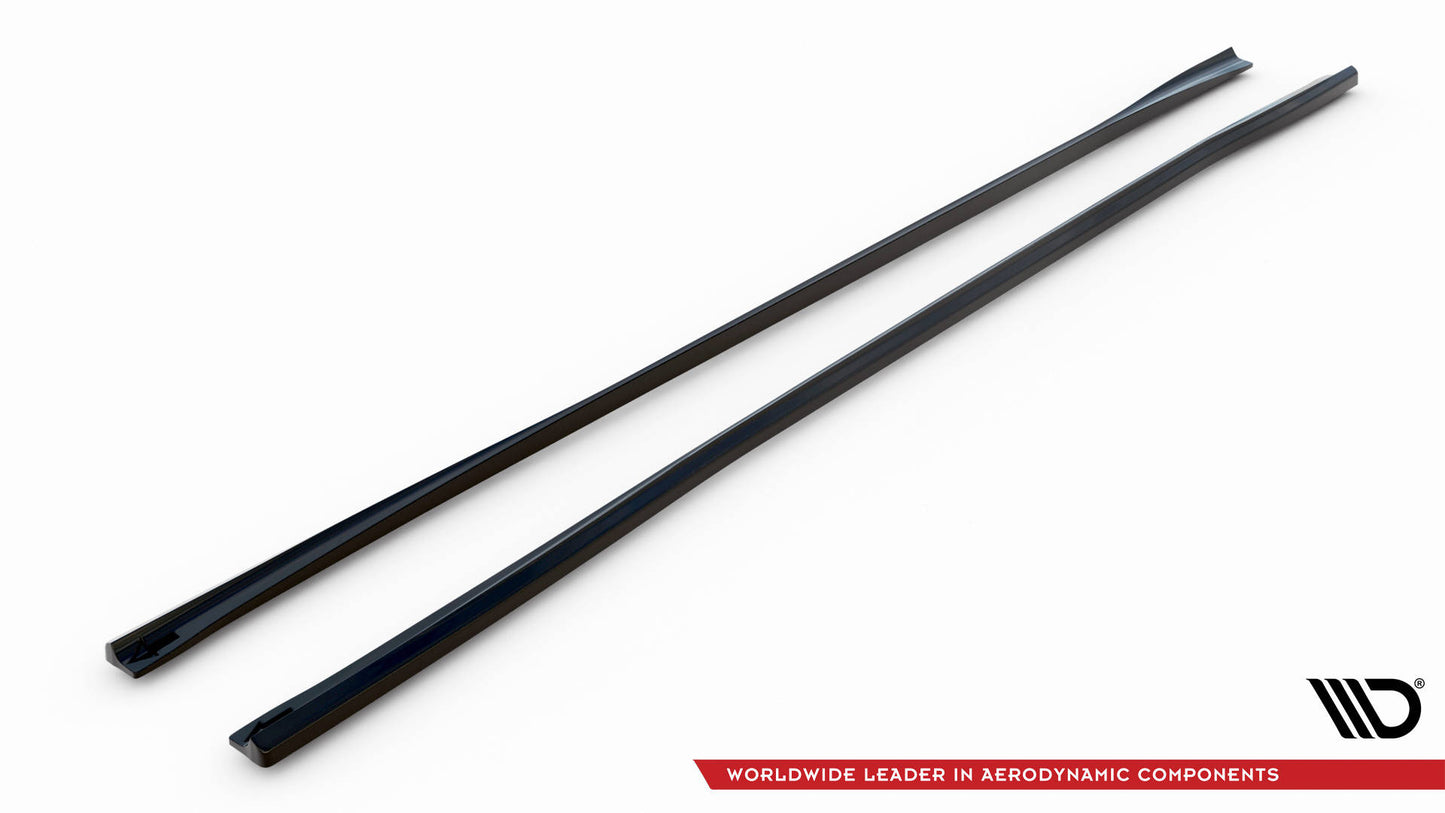 Maxton Seitenschweller Ansatz für Audi S8 / A8 S-Line D5 schwarz Hochglanz