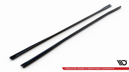 Maxton Seitenschweller Ansatz für Audi S8 / A8 S-Line D5 schwarz Hochglanz
