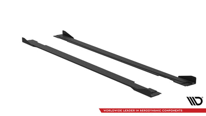 Maxton Street Pro Seitenschweller Ansatz für + Flaps Kia Stinger GT / GT-Line / Standard Mk1 schwarz Hochglanz