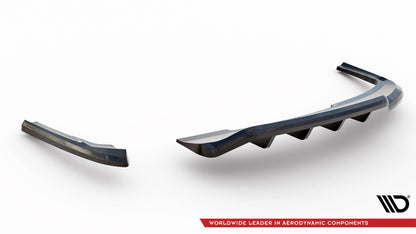 Maxton Mittlerer Diffusor Heck Ansatz DTM Look für Audi A4 Competition B8 Facelift schwarz Hochglanz