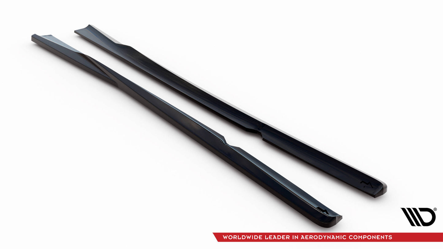 Maxton Seitenschweller Ansatz für Chevrolet Corvette C5 schwarz Hochglanz