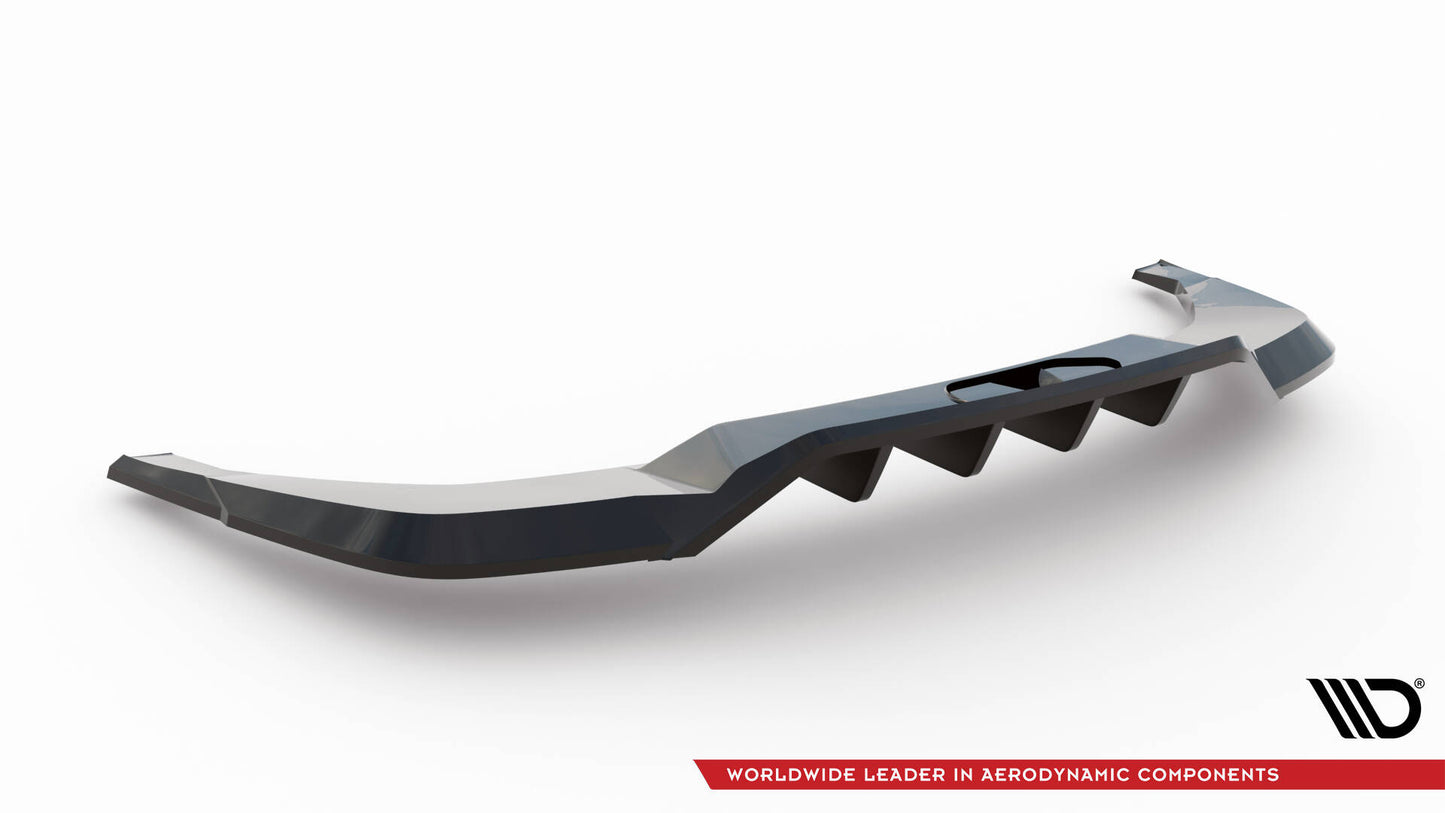 Maxton Hinten Splitter (mit einem vertikalem balken) Skoda Enyaq Coupe iV  schwarz Hochglanz