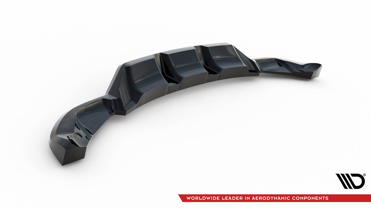 Maxton Mittlerer Diffusor Heck Ansatz DTM Look für Land Rover Range Rover Evoque HSE Dynamic Mk1 Facelift schwarz Hochglanz