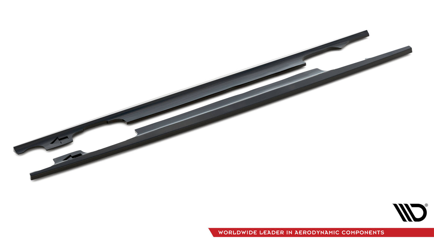 Maxton Seitenschweller Ansatz für BMW 3er Coupe E46 schwarz Hochglanz
