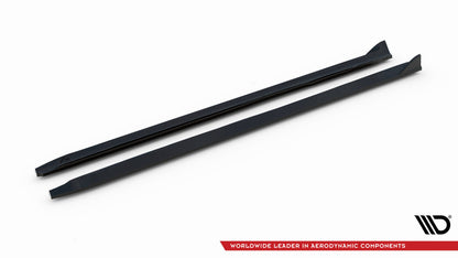 Maxton Seitenschweller Ansatz für V.4 Audi A4 / A4 S-Line / S4 B8  schwarz Hochglanz