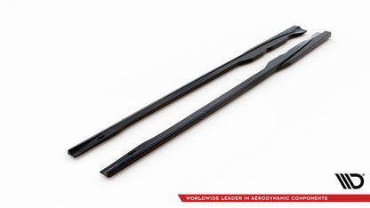 Maxton Seitenschweller Ansatz für Audi TT S-Line 8S schwarz Hochglanz
