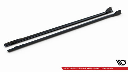 Maxton Seitenschweller Ansatz für BMW X3 M-Paket G01 Facelift schwarz Hochglanz