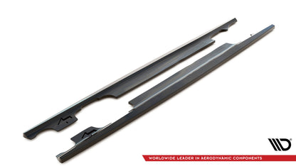 Maxton Seitenschweller Ansatz für BMW 3er Coupe E46 schwarz Hochglanz