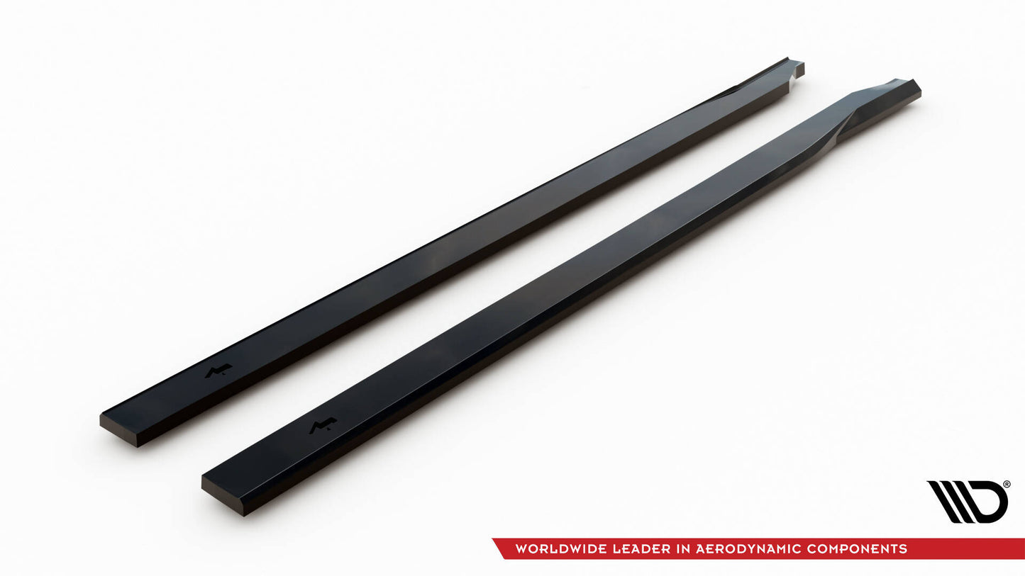 Maxton Seitenschweller Ansatz für Hyundai Kona N-line Mk2 schwarz Hochglanz