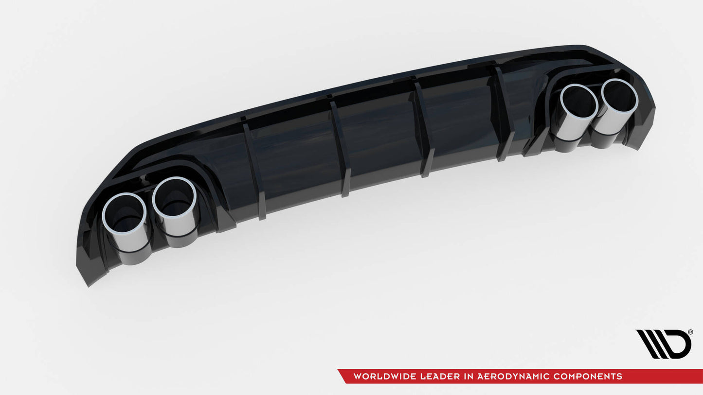 Maxton Diffusor Heck Ansatz für + Endschalldampfer Sportauspuff Attrappe Audi A3 S-Line Limousine 8Y