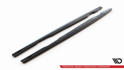 Maxton Seitenschweller Ansatz für V.1 für Audi A7 S-Line C7 schwarz Hochglanz