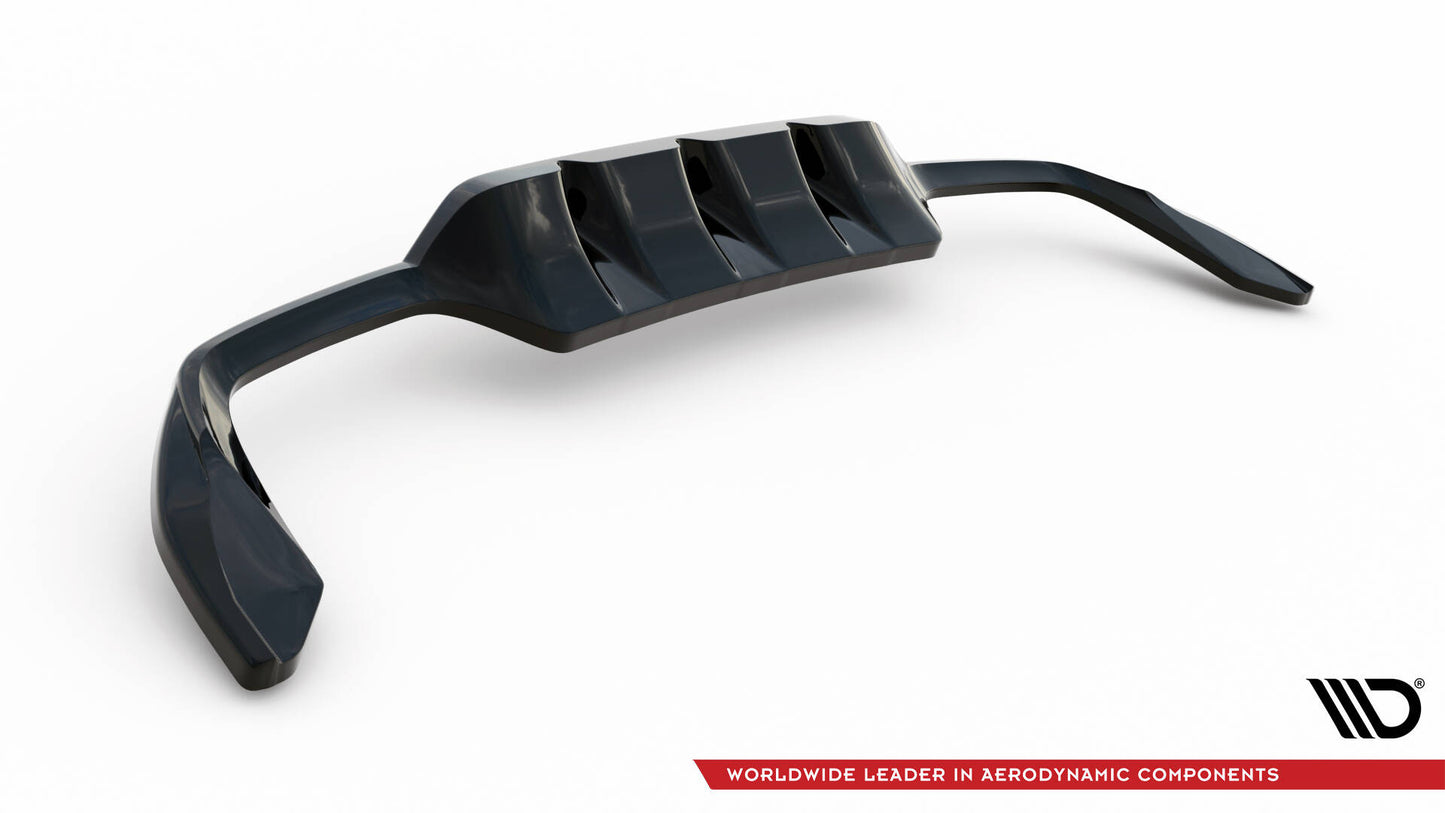 Maxton Mittlerer Diffusor Heck Ansatz DTM Look für Cupra Leon Hatchback Mk1 schwarz Hochglanz
