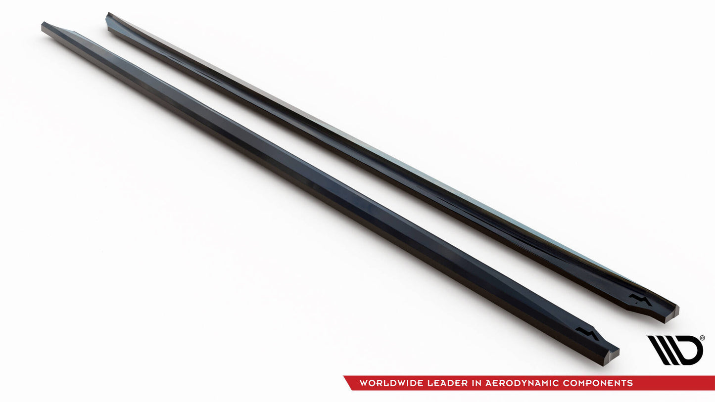 Maxton Seitenschweller Ansatz für BMW 5er G30 / G31 Facelift schwarz Hochglanz