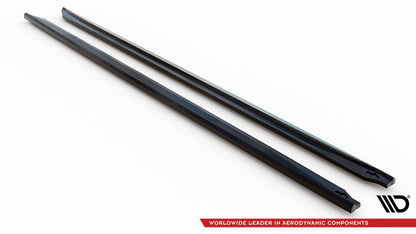 Maxton Seitenschweller Ansatz für BMW 5er G30 / G31 Facelift schwarz Hochglanz