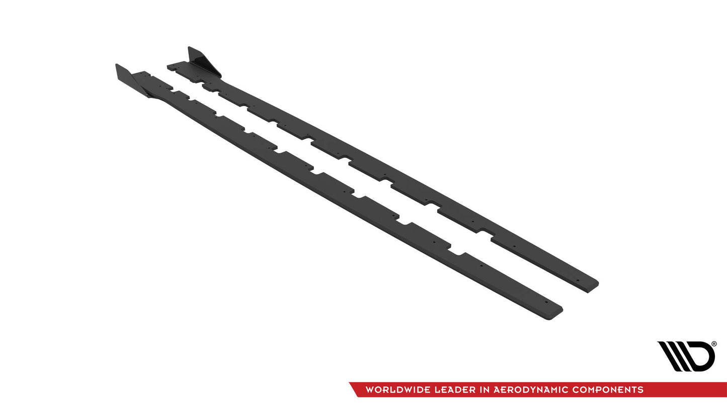 Maxton Street Pro Seitenschweller Ansatz für + Flaps BMW 1er F40 M-Paket / M135i schwarz Hochglanz