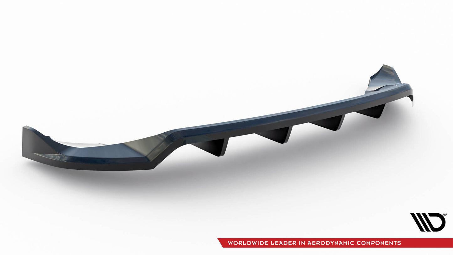 Maxton Mittlerer Diffusor Heck Ansatz DTM Look für Jeep Compass Limited Mk2 Facelift schwarz Hochglanz